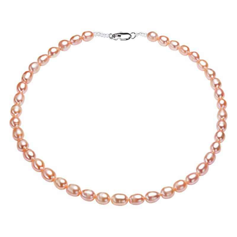 Jewelry Wholesale Stall Supply Baroque Pearl Jewelry Gypsophila Girls Rice Beads Freshwater Pearl Necklace