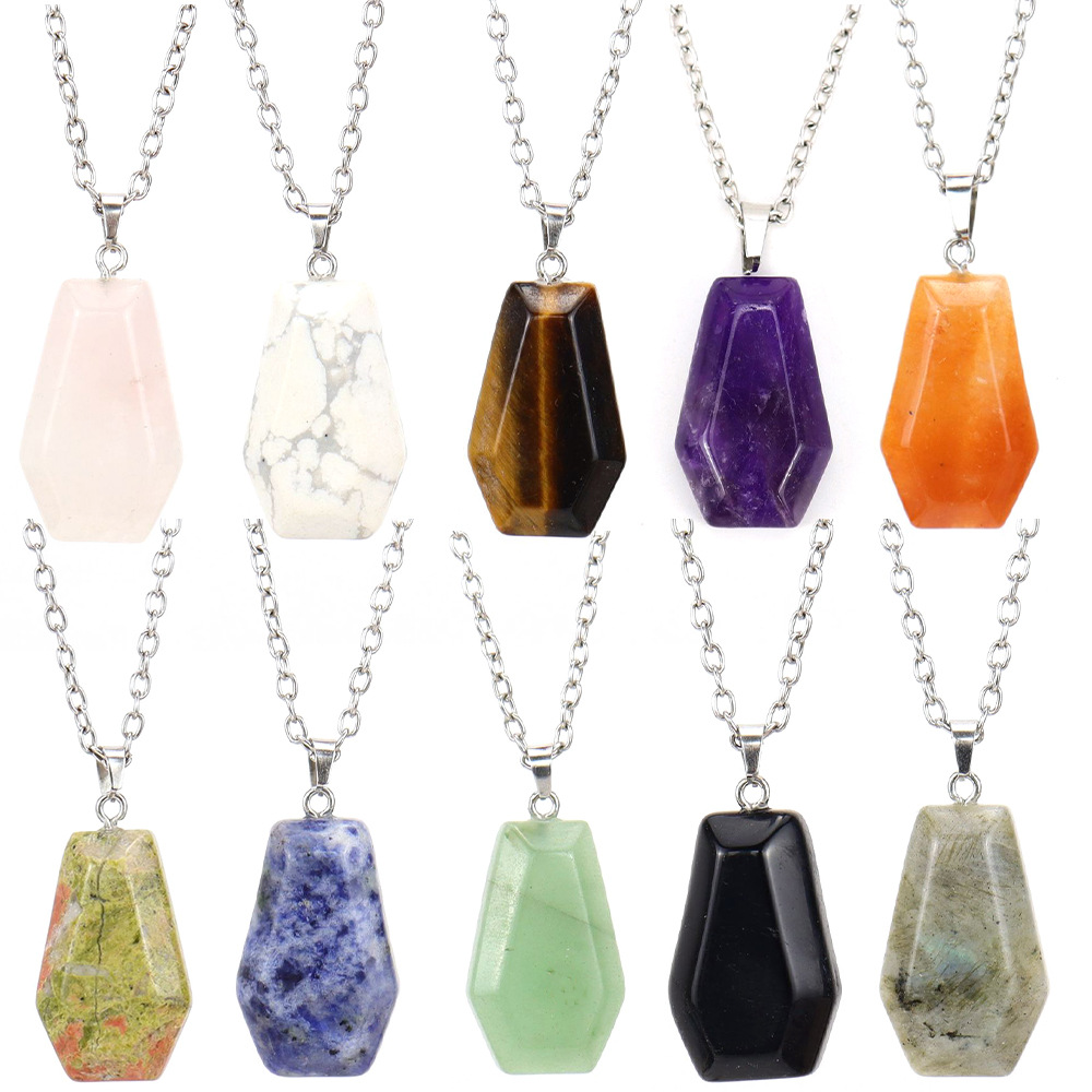 Simple Style Leaf Natural Stone Agate Knitting Pendant Necklace display picture 2