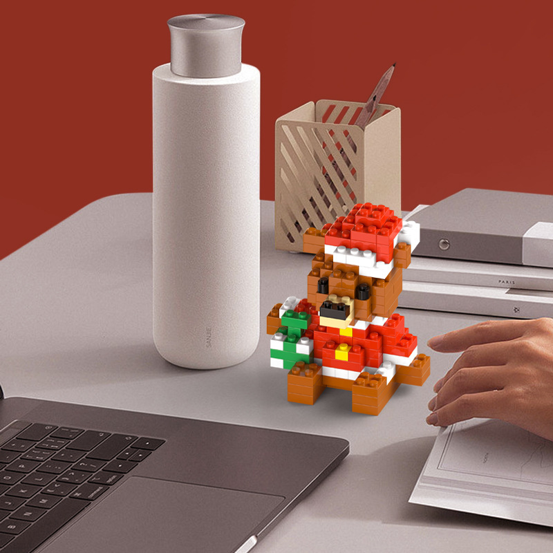 Comercio exterior transfronterizo al por mayor regalo de Navidad micropartículas bloques de construcción de diamantes rompecabezas juguetes de montaje árbol de Navidad Papá Noel image 4
