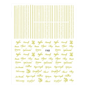 Cross-border nail art stickers gold series English letter decals smiley face nail patch bronzing series wholesale