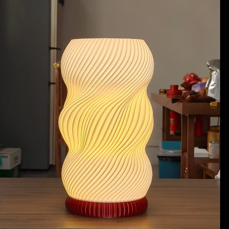 Mesita de noche minimalista nórdico, lámpara de mesa, estilo cremoso creativo, dormitorio japonés, escritorio, decoración, luz ambiental, arreglo floral 3D