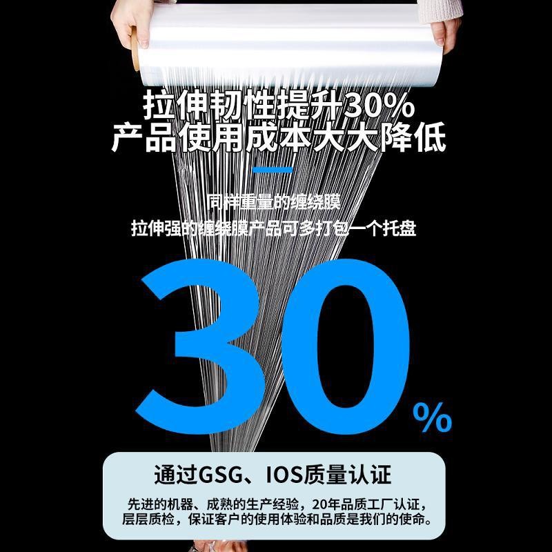 Fabricante Pe película estirable empaquetada película de embalaje especial película de plástico película de PE industrial película de estiramiento transparente 50cm al por mayor