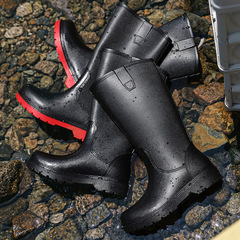 High-Top Men's Rain Boots: Safe for Travel, Fishing, Security Work, Mountain Hiking, and Anti-Slip Use—Waterproof, Durable Rubber Boots for All Terrains