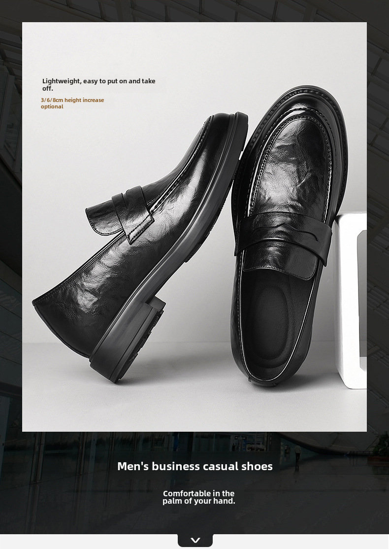 Men's Leather Loafers Business Casual Slip-on Shoes For Men_voghion.com