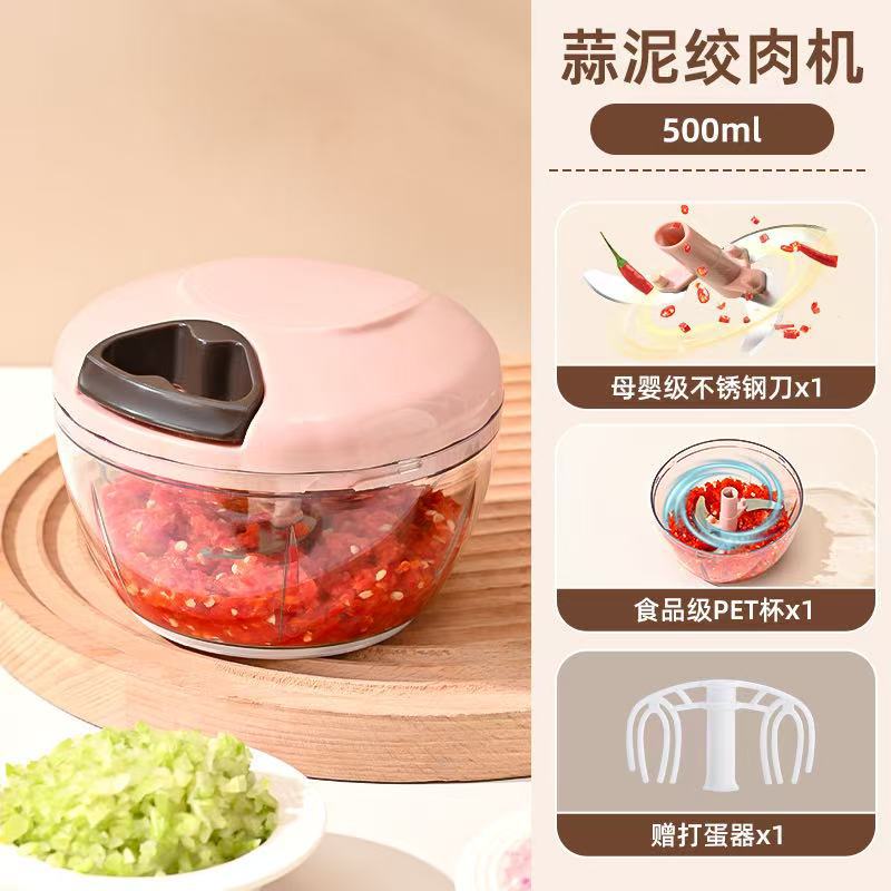 Picadora Manual de Ajo y Verduras a Cuerda de Plástico PP Multifuncional para Cocina