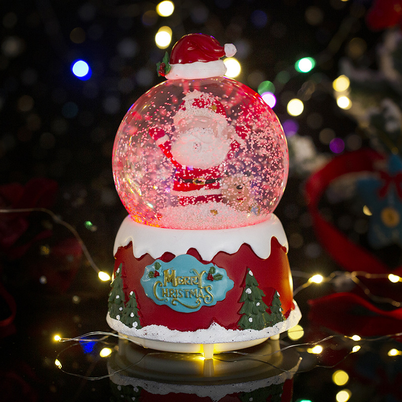 크리스마스 선물 스노우 크리스탈 볼 뮤직 박스 홈 데스크탑 장식 장식품 크리스마스 이브 선물 부티크 도매