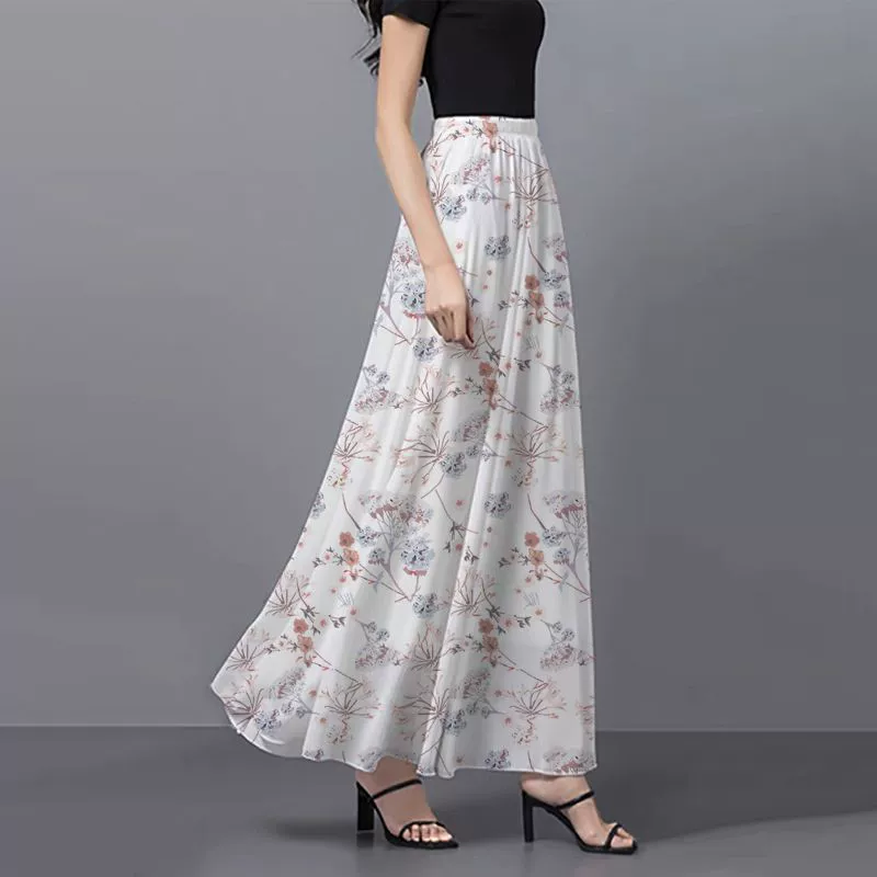 2025 новая летняя универсальная утягивающая шифоновая юбка для скрытия живота и пышных форм, средней длины, длинная юбка