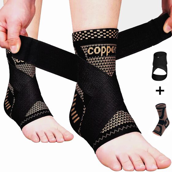 Factory wholesale copper fiber sports ankle protection nylon knitted ankle protection breathable copper ion football ankle protection