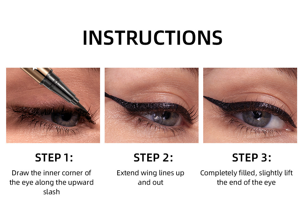 QIBEST Cross-border Ultra-fine eyeliner Liquid: Smooth, flowing, long-lasting without smudging, quick-drying, beginner eyeliner waterproof wholesale undefined