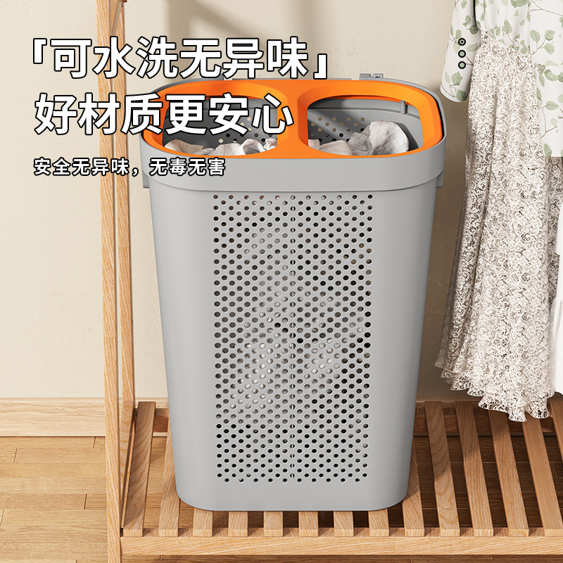 Cesta de almacenamiento Cesta de ropa sucia doméstica Baño de gran capacidad con cubierta Cesta de ropa sucia Cesta de lavandería