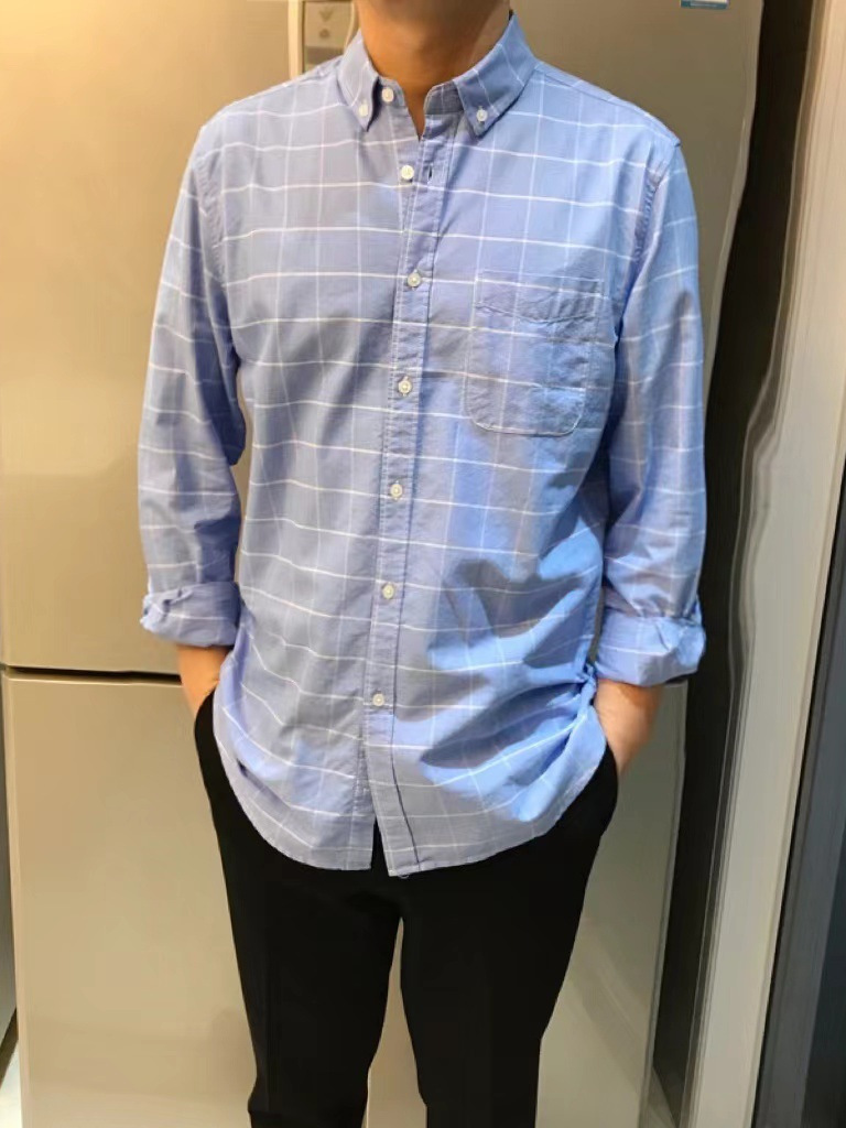 保税倉庫拾い漏れ ~ 竿級ビジネスカジュアル快適オックスフォード紡績純色ストライプ長袖シャツメンズF082018