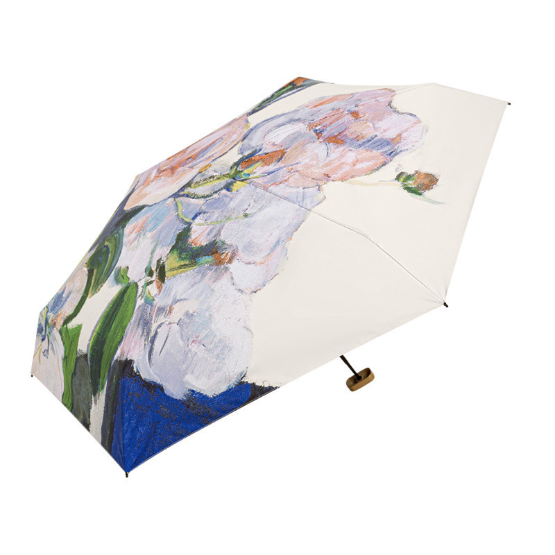 Mini lluvia paraguas de doble uso Protección Solar Femenina protección UV paraguas plano seis veces sombrilla pequeña sombrilla portátil