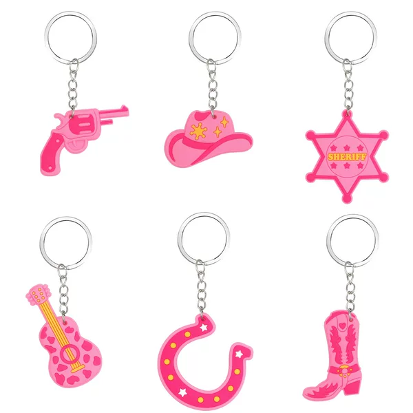 Cross-border new Western Denim girls' keychain PVC cartoon cute bag diy pendant factory direct sales