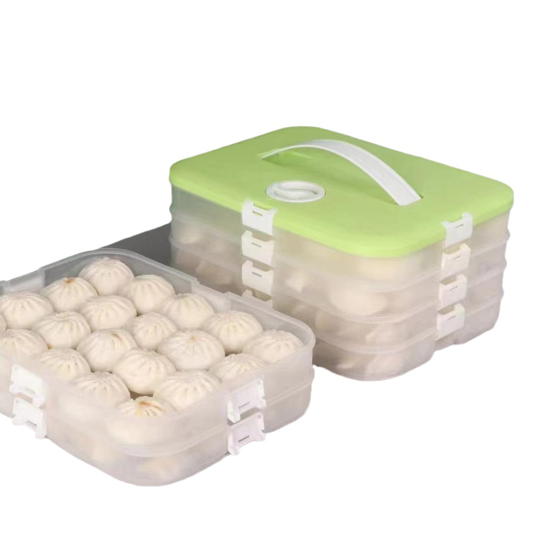 Gran capacidad dumpling caja portátil crisper multi-capa combinación caja de almacenamiento de cocina refrigerador congelado wonton caja al por mayor