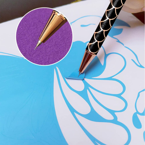 Cross-border car film tool multi-color shiny crystal exhaust pen to remove bubbles heat transfer film manual waste removal pen