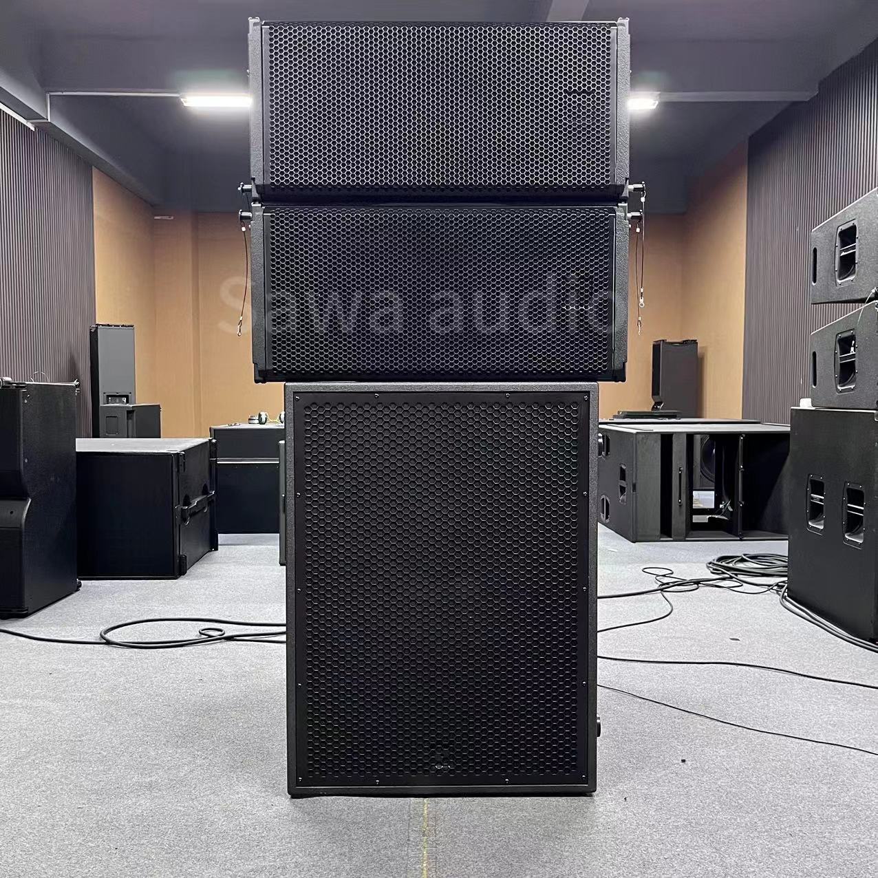 Un solo subwoofer de 21 pulgadas altavoces profesionales al aire libre altavoces de alta potencia conferencias bar escenario sonido de matriz lineal