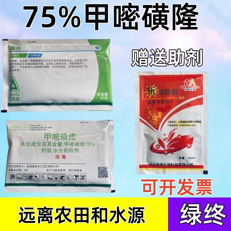 辉丰绿纳75%甲嘧磺隆绿终公路墓地除草剂杀大树烂根杂草灌木