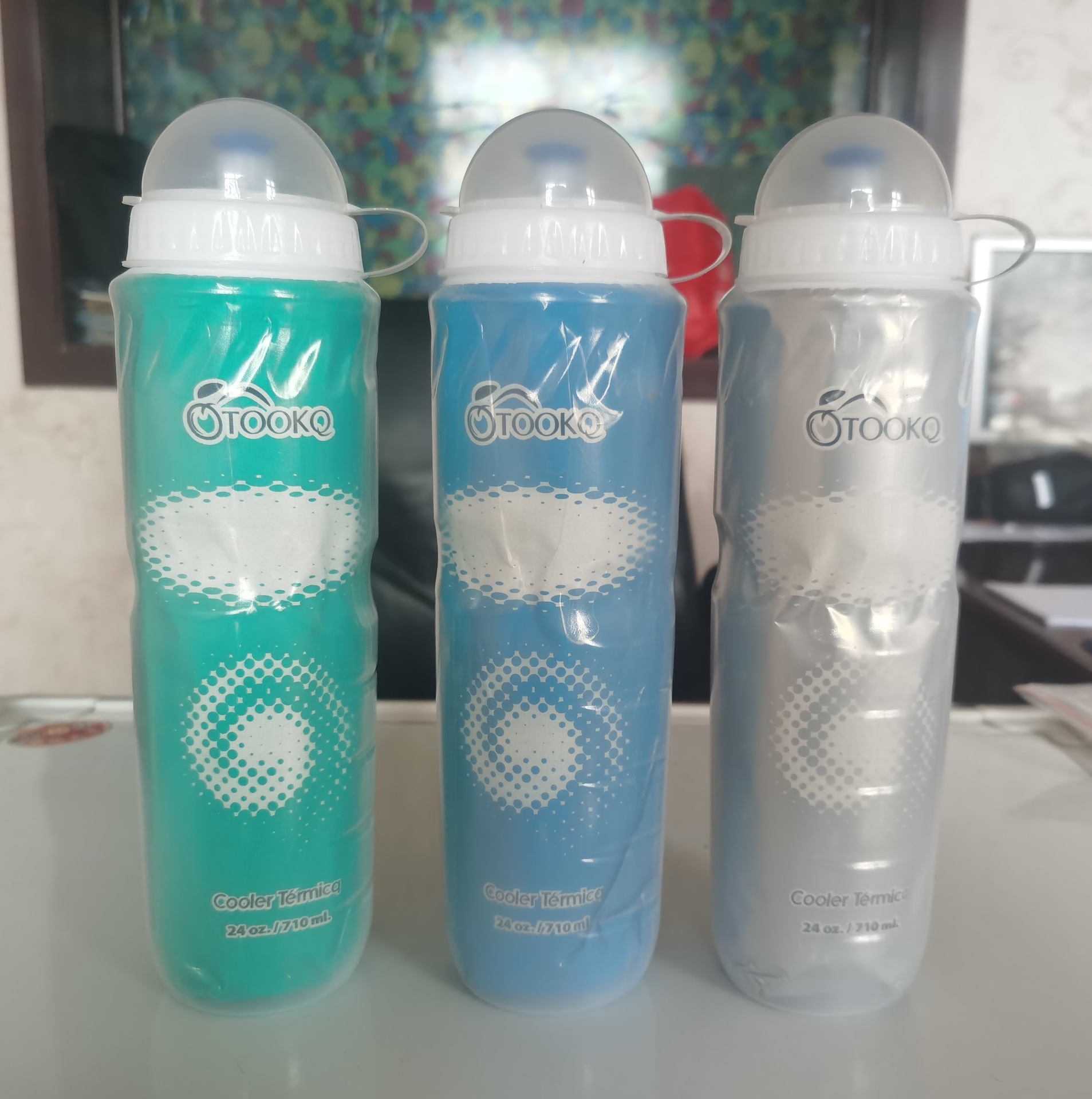 Transfronterizo nueva bicicleta ciclismo deportes hervidor PE doble capa taza de agua de plástico frío Función de aislamiento taza de agua