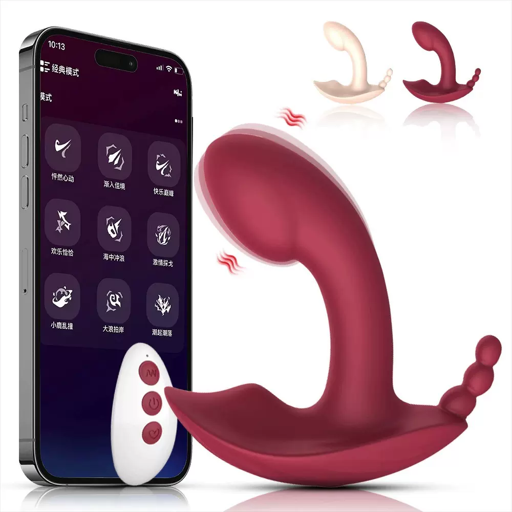 亚马逊爆款遥控穿戴震动器异地APP女自慰假阳具入体震动棒款现货