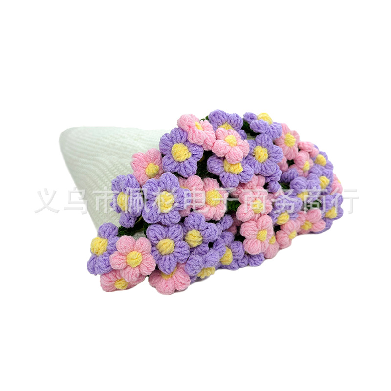 퍼프플라워 부케 담요 (퍼플+핑크)