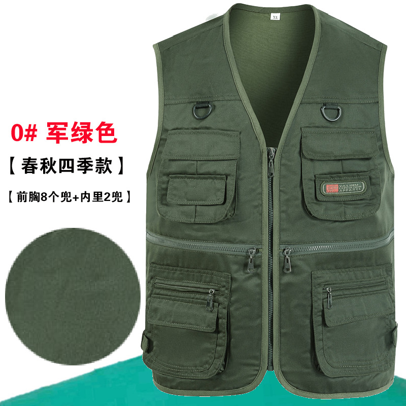 gris verano chaleco de malla delgado de bolsillo de mediana edad chaleco de hombro fotografía de pesca impresión a medida l