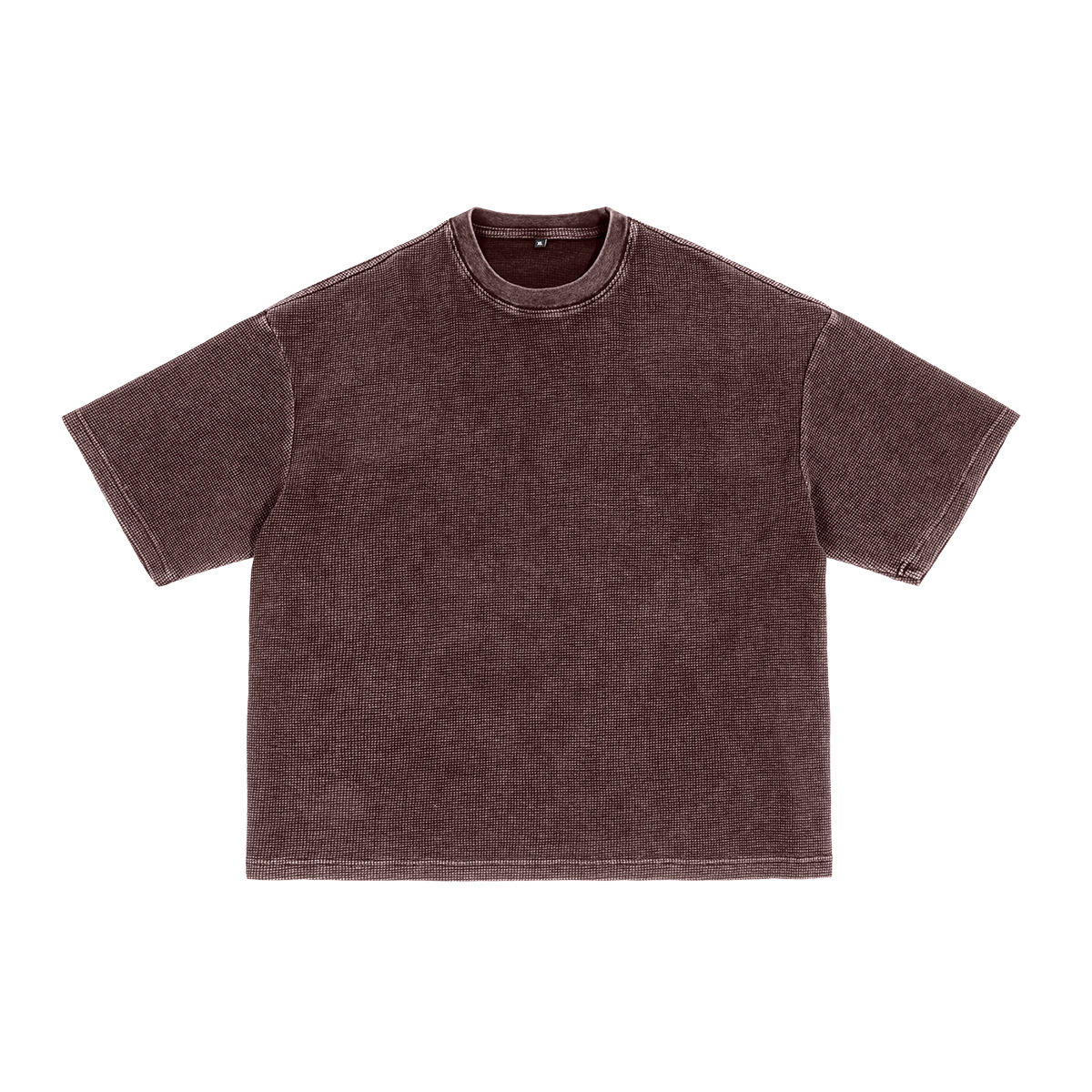 ETAI Hombre| Camiseta de alta calidad retro lavable Waffle color frito camiseta de moda corta suelta camiseta hombre image 8