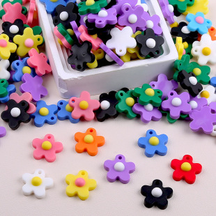 Epoxy candy color diy jewelry accessories small flower keychain pendant earrings hairpin headdress decoration accessories pendant