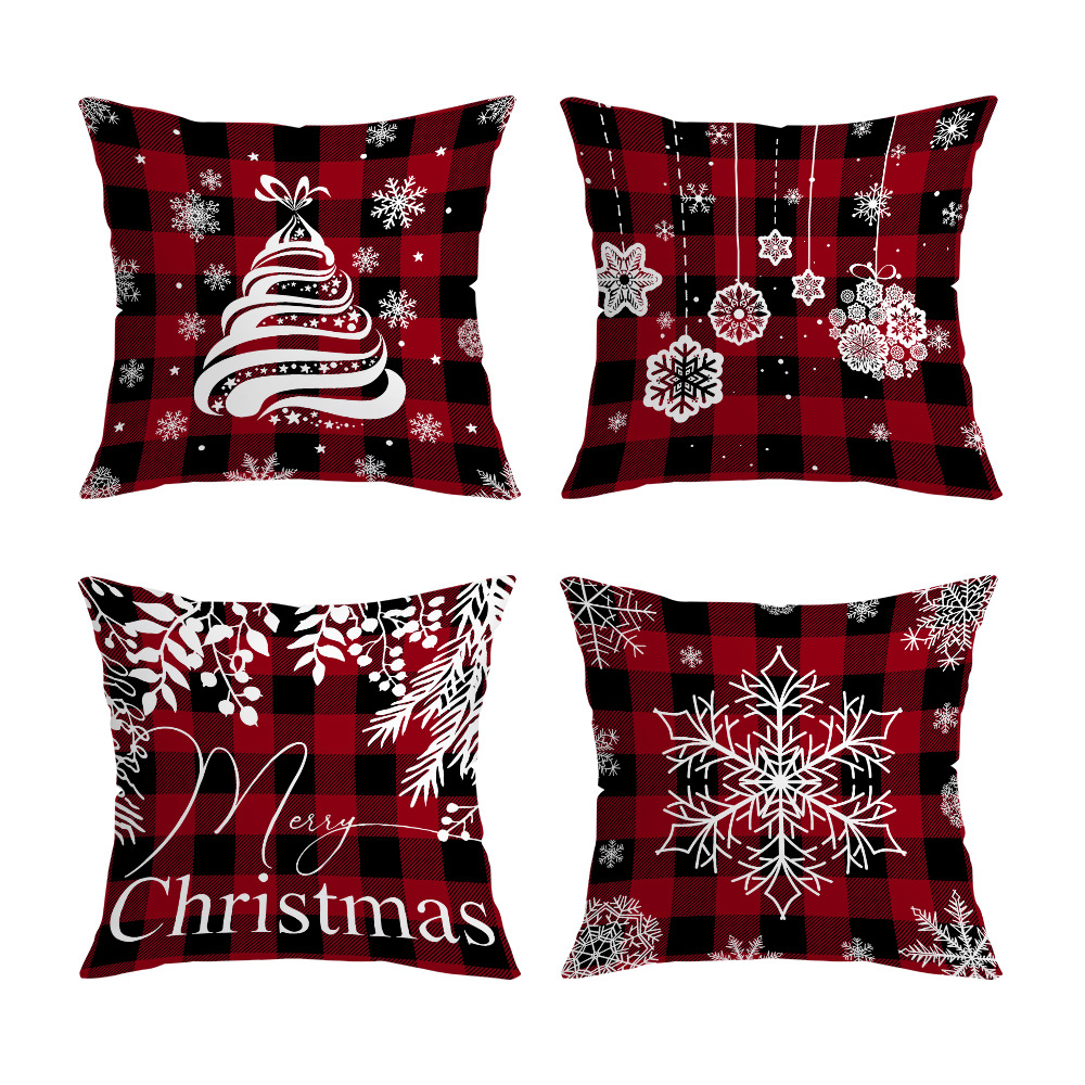 New Cross-border Hot Sale Christmas Home Printed Decorative Pillow Cushion Cover Sofa Bedroom Living Room Pillow Cover