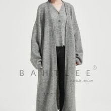 秋冬super马海毛色纺超柔宽松慵懒风加厚大毛衣针织开衫外套长款