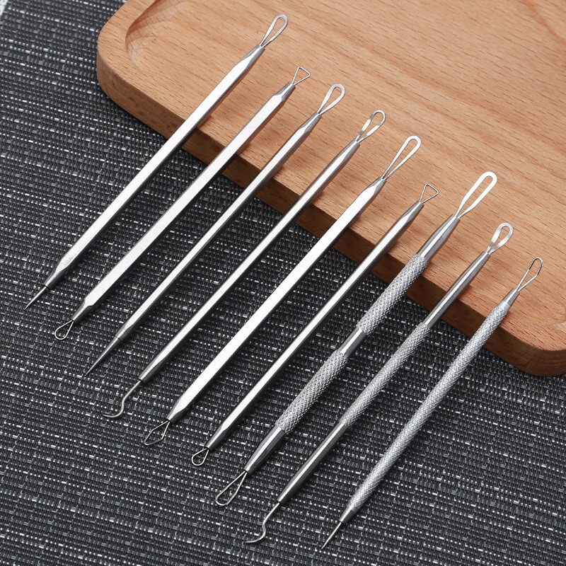 厂家现货不锈钢双头粉刺针痘痘按压棒挤痘去黑头工具暗疮器暗疮针|undefined