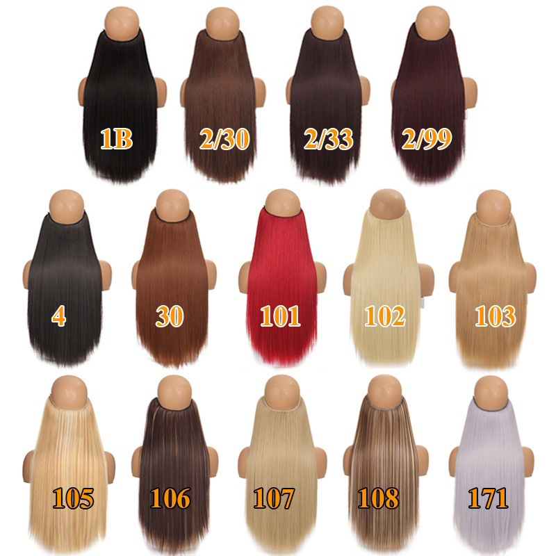 Rideau en fil de poisson long et droit en cheveux synthétiques_voghion.com