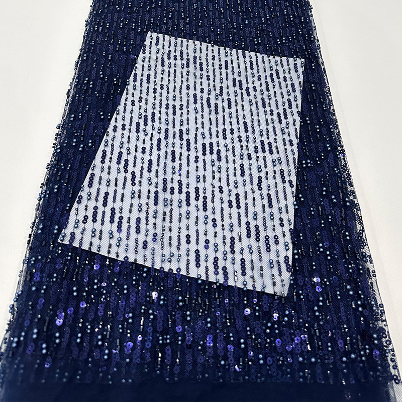 simple rectas cuentas tubo cuentas sequinilla tela bordada vestido de boda tela de vestido de noche sequinilla hecha a mano tela bordada