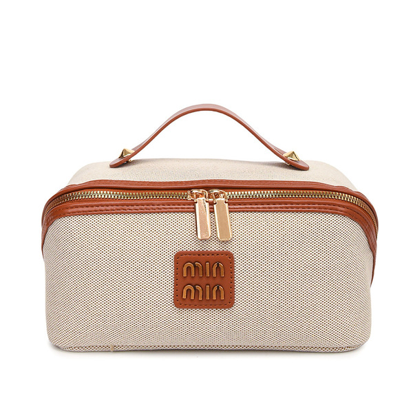 Retro capacious cosmetic bag