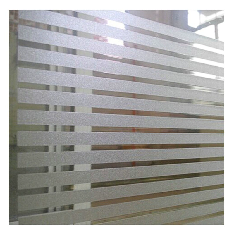 Стеклянная пленка Полосатая наклейка из матового стекла Офисная ванная комната Декоративная пленка для окна Электростатическая пленка без клея Anti-Peep Film