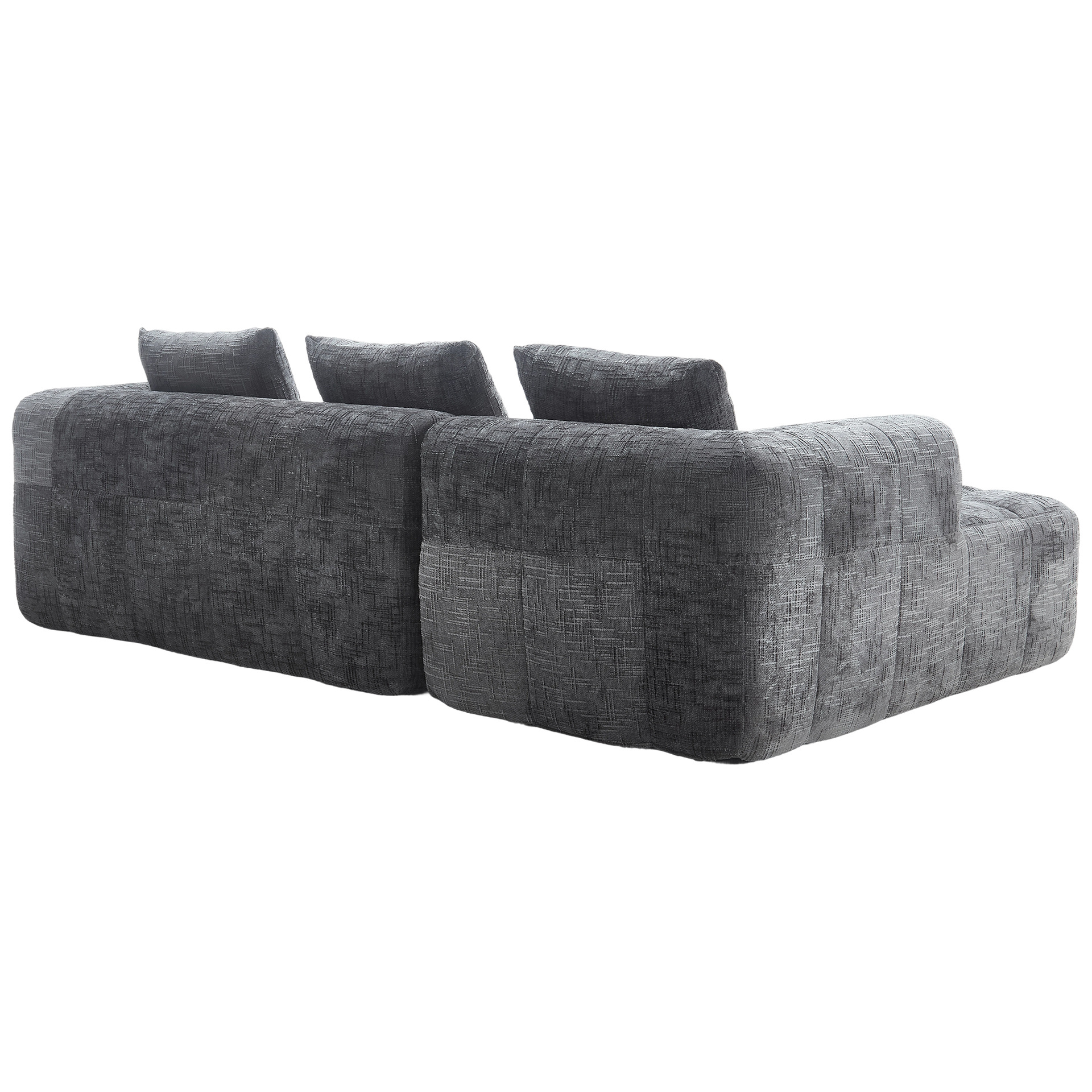 Foshan Factory Vacuum Roll Sofa de algodón de azúcar comprimido Sala de estar italiana Apartamento pequeño Sofá de tela en línea recta