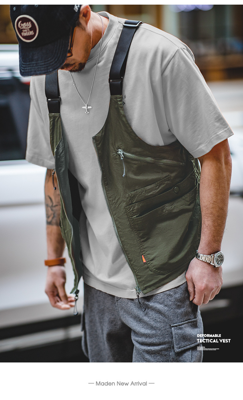 Men Multi Pocket Tactical Vest Workwear Waistcoat Jacket Outdoor