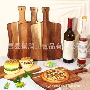 Simple Acacia Wood Cutting Board Wooden Cutting Board Hotel Kitchen Wooden Cutting Board Bread Plate Cheese Steak Pizza Tray