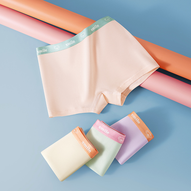 New Wholesale Girls' Boxer Briefs, Combed Cotton, Class A, 7A Antibacterial Crotch, Baby All-Cotton Children's Shorts