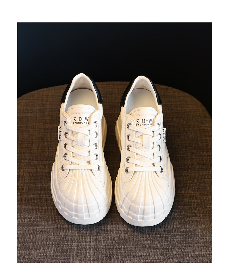 Giày sneaker nữ đế dày tăng chiều cao bên trong, phối bánh xốp thoáng khí — Màu be chi tiết 22