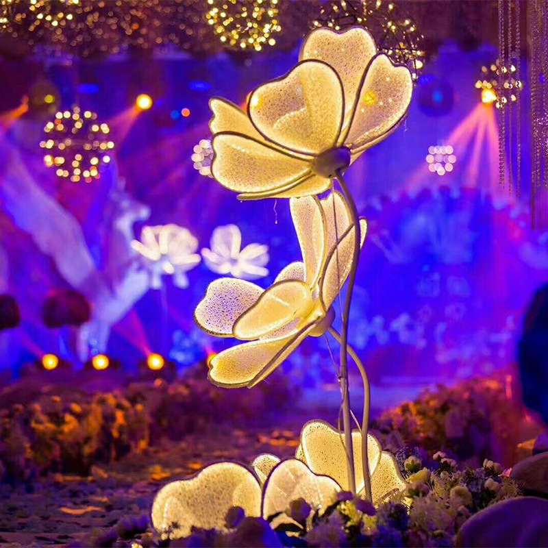 Nueva decoración de boda props de boda peonía luminosa LED lámpara guía lámpara pétalos escenario decoración fondo image 5