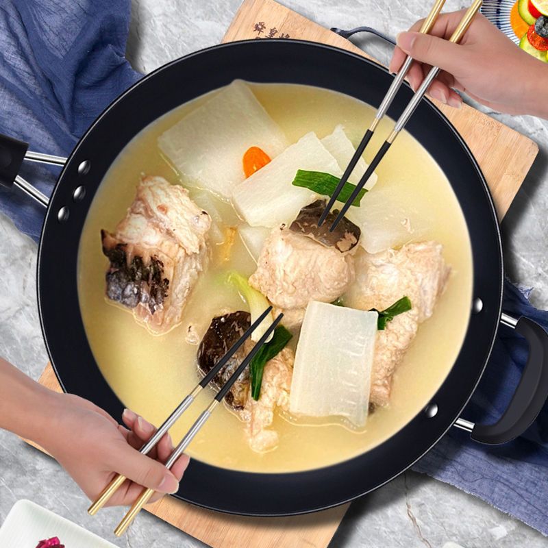 老式无涂层炒锅家用大铁锅电磁炉煤气灶燃气灶适用不粘炒威东