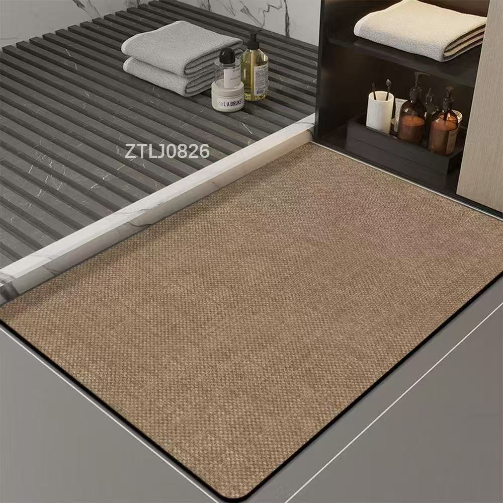 Cross-Border Imitation Linen Diatom Mud Floor Mats, Bathroom Floor Mats, Water-Absorbent and Stain-Resistant Kitchen Door Mats, Non-Slip Floor Mats, Foot Pads
