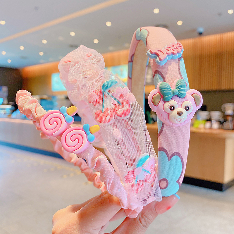 De tres piezas de los niños de la estrella Delu diadema niñas banda para el cabello las niñas no lastiman el cabello roto diadema antideslizante banda para el cabello Mujer