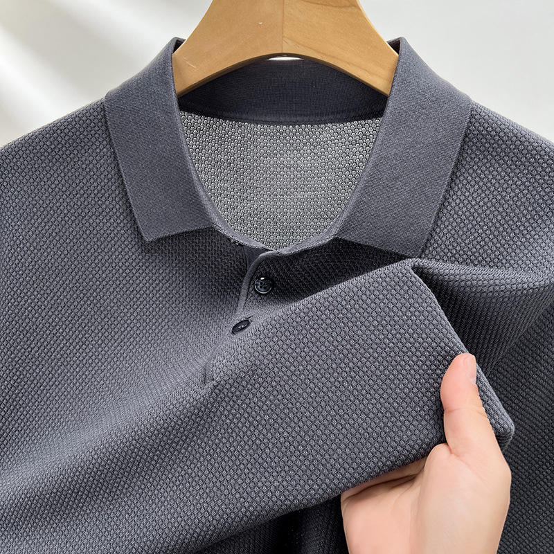 Fashionable knitted solid color quality thin polo
