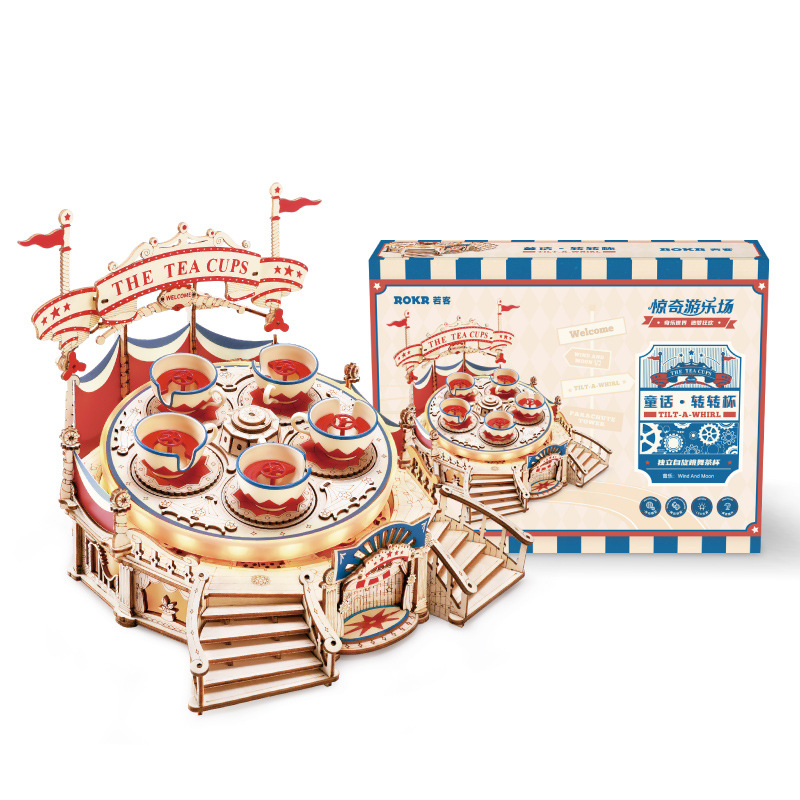 PLUS Ruo To Ruo Ke Juguete de ensamblaje de madera Modelo de rompecabezas tridimensional Modelo de bricolaje Decoración de regalo