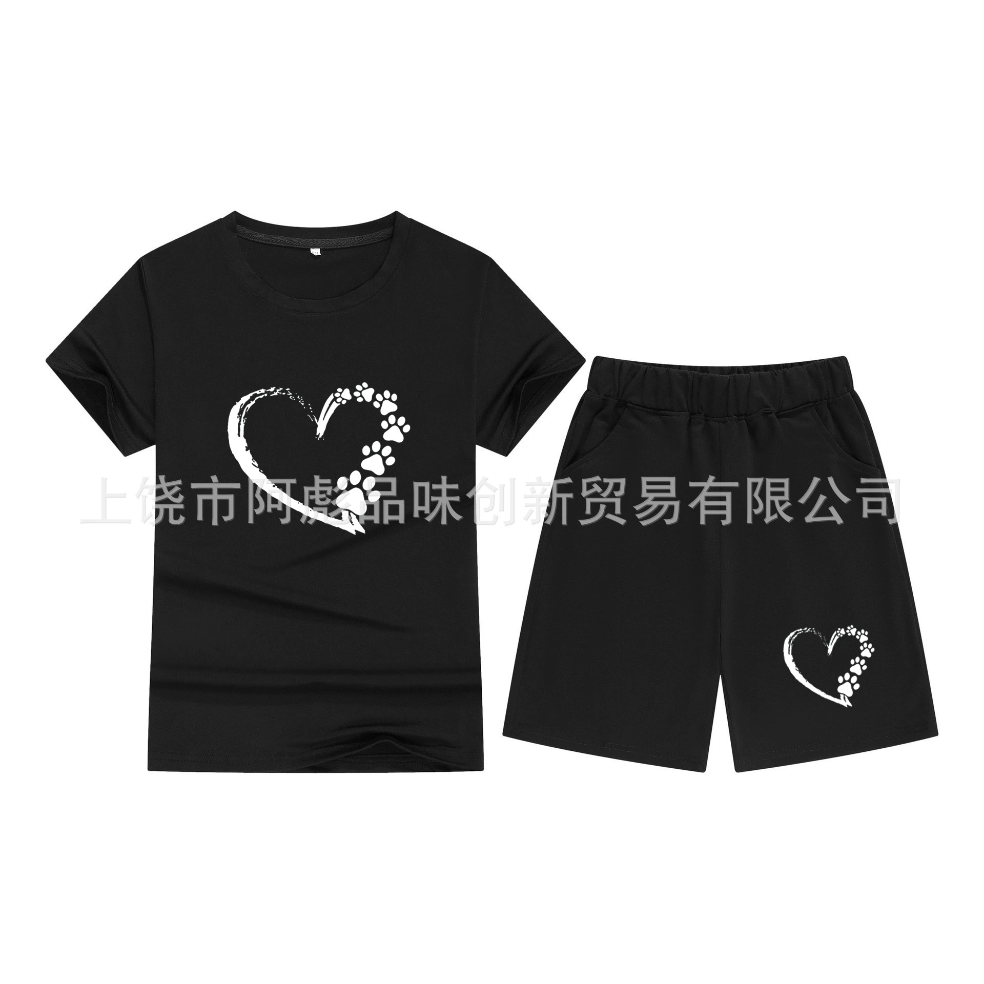 Летний детский популярный комплект с короткими рукавами и шортами, модная футболка, модные шорты с пятью точками, футболка, горячая распродажа, оптовая продажа на Amazon