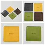 定制pu皮革杯垫方形桌面防滑隔热垫家用皮革桌垫防水茶杯垫工厂