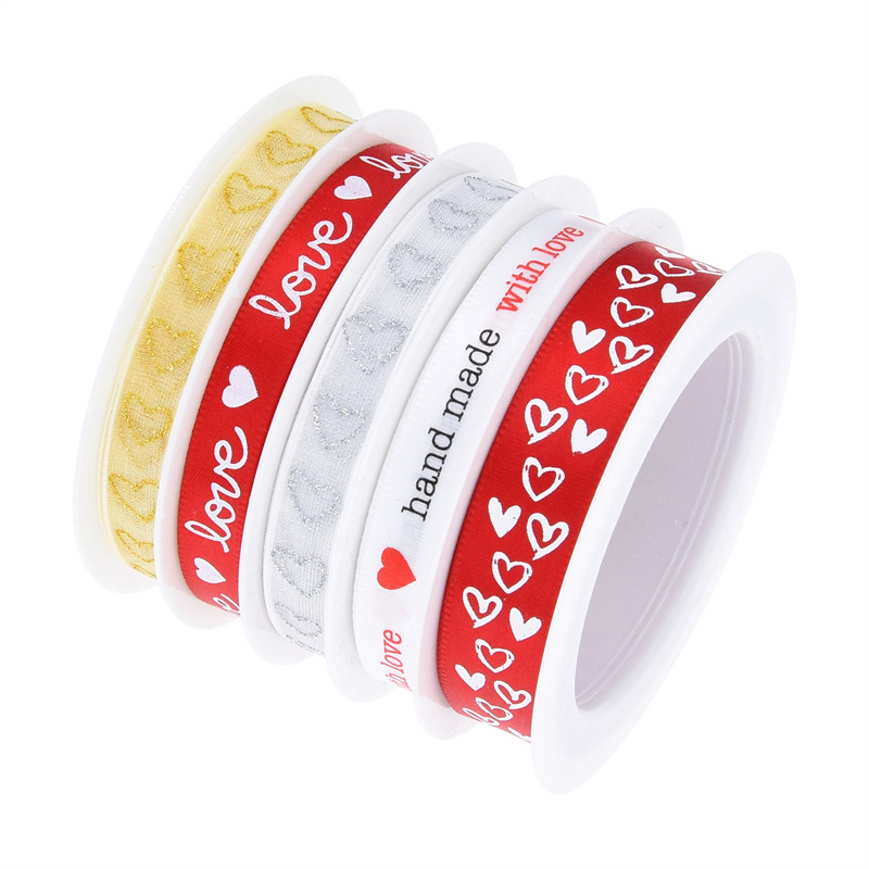 Amazon nueva boda transfronteriza Día de San Valentín conjunto de cinta impresa letra amorosa cinta regalo decoración de flores