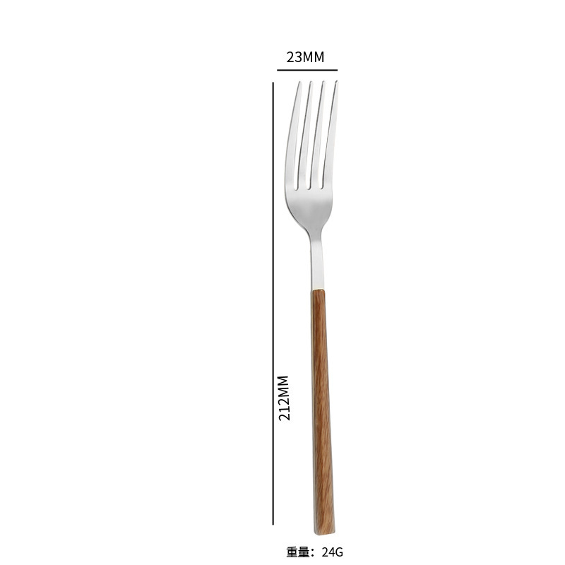 卸売りステンレス模造木目柄ナイフフォークスプーン食器洋食ステーキナイフフォークスプーン食器印刷ロゴ|undefined
