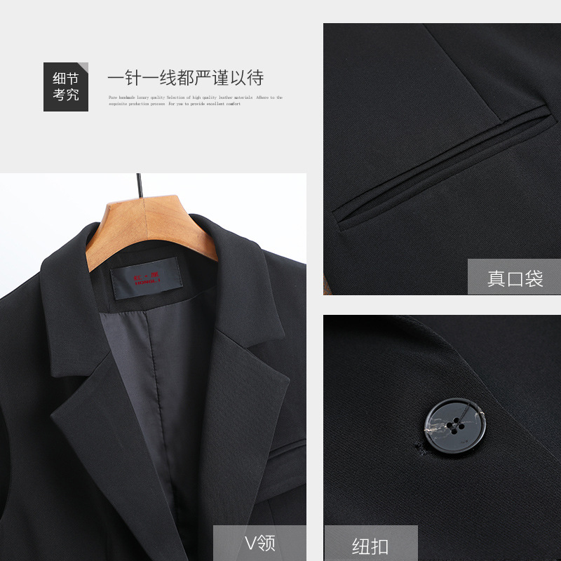 Primavera y otoño 2025 nuevo chaleco de traje de mujer de longitud media temperamento coreano cuello de traje chaleco de chaleco negro chaleco image 6